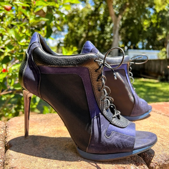 Burberry multi-media stiletto booties. - Picture 1 of 9